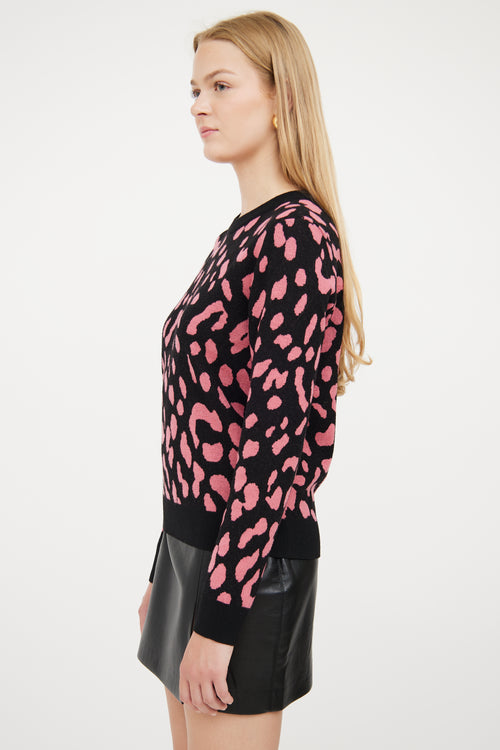 Alice + Olivia Black 
Pink Print Sweater