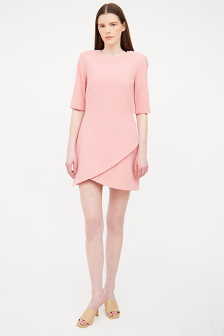 Alice 
Olivia Pink Drape Mini Dress