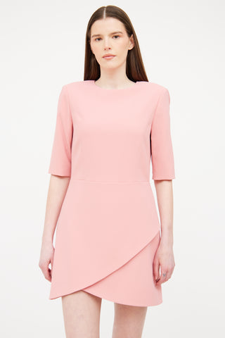 Alice 
Olivia Pink Drape Mini Dress