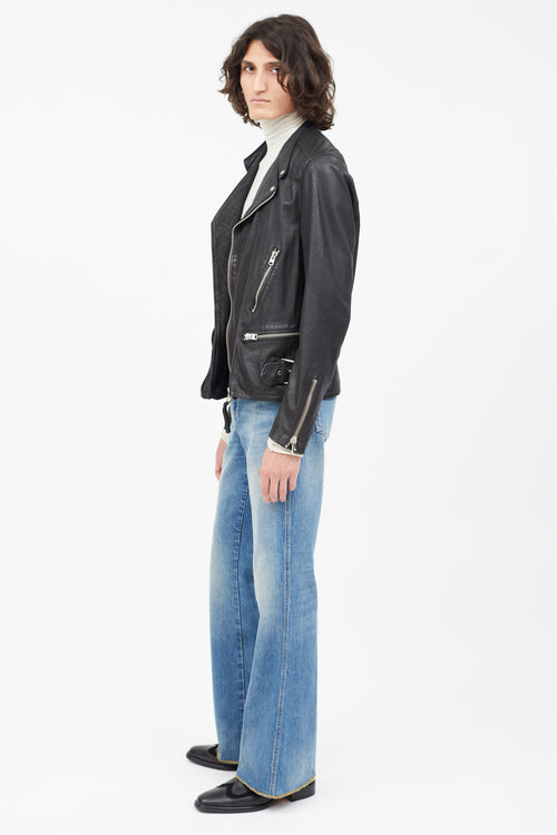 All Saints Black Gibson Leather Rider Jacket