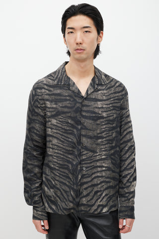 All Saints Grey 
Black Patterned Shirt