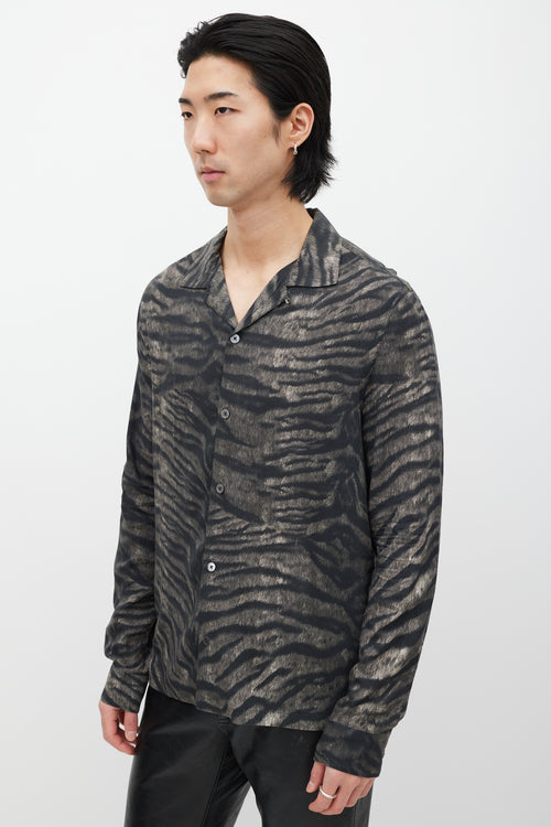 All Saints Grey 
Black Patterned Shirt