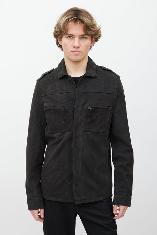 All Saints Grey Suede Jacket