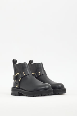 All Saints Black Leather Maddie Biker Boot