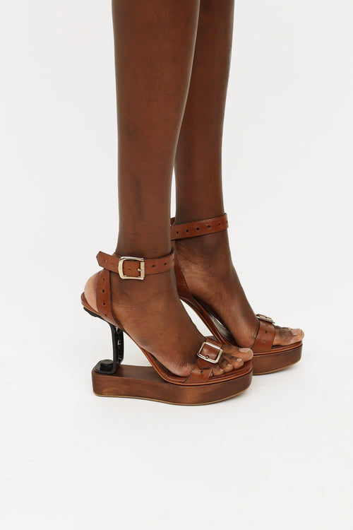 Brown Calzature Donna Wedge Sandals