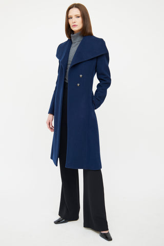 Altuzarra Navy Wool Button Coat