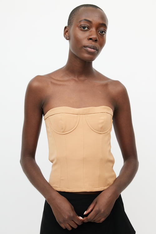 Altuzarra Beige Panelled Bustier Top