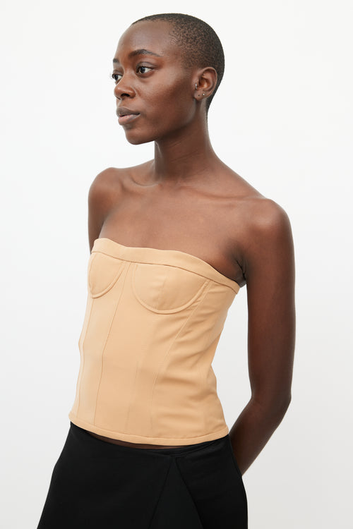 Altuzarra Beige Panelled Bustier Top