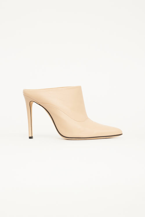 Altuzarra Beige Leather Pointed Toe Mule