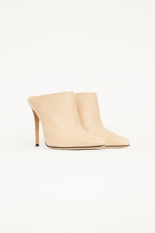 Altuzarra Beige Leather Pointed Toe Mule