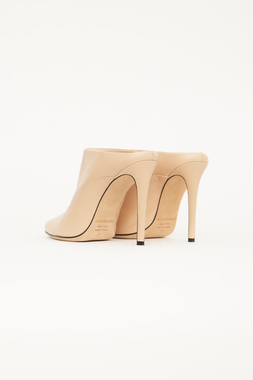 Altuzarra Beige Leather Pointed Toe Mule