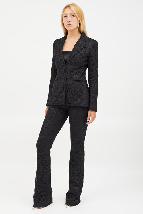 Altuzarra Black Lace Blazer 
Pant Co-Ord Set