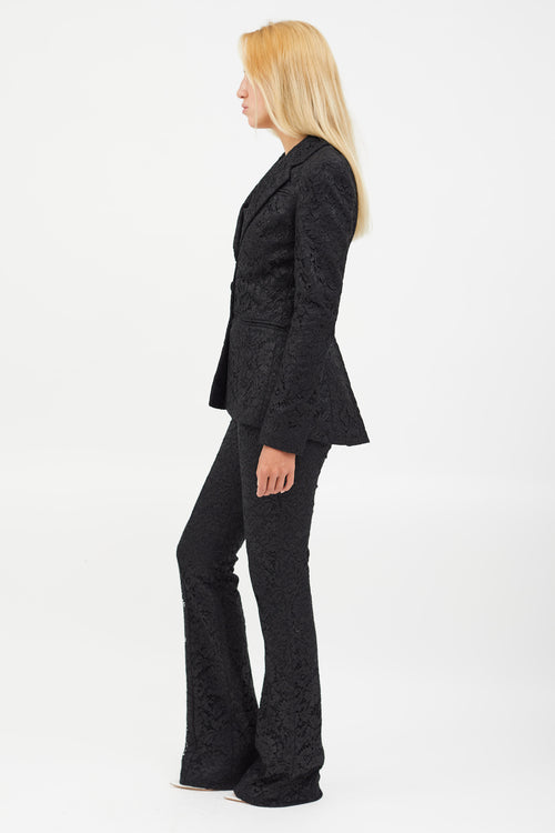 Altuzarra Black Lace Blazer 
Pant Co-Ord Set