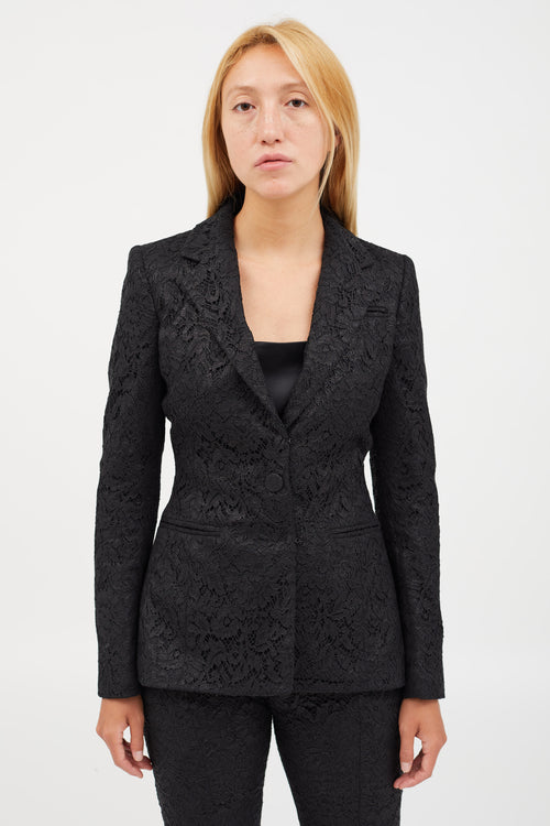 Altuzarra Black Lace Blazer 
Pant Co-Ord Set