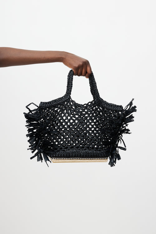 Altuzarra Black Raffia Espadrille Tote Bag