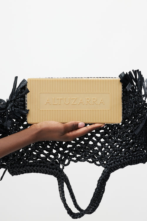 Altuzarra Black Raffia Espadrille Tote Bag