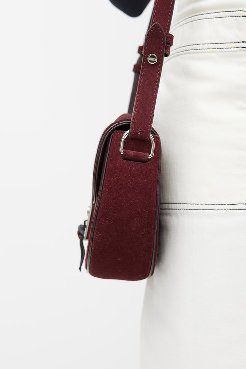 Altuzarra Burgundy 
Silver Leather Ghianda  Bag