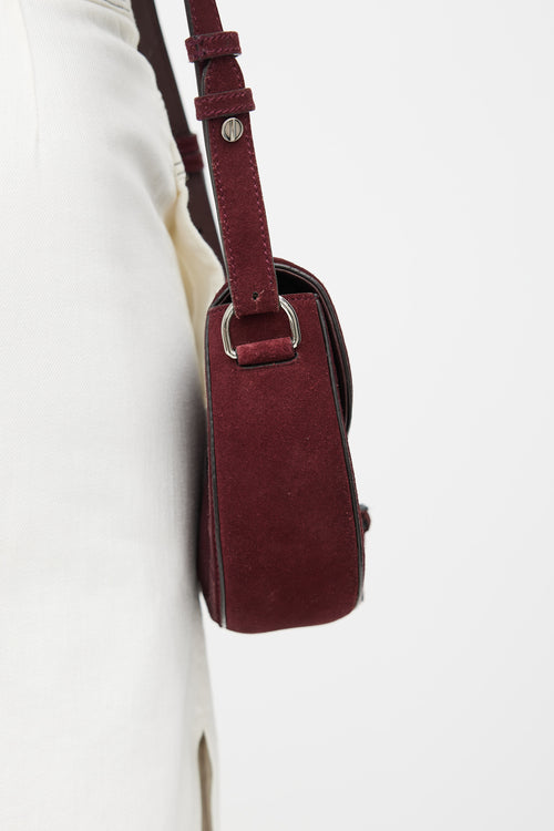 Altuzarra Burgundy 
Silver Leather Ghianda  Bag