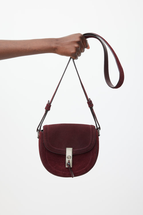 Altuzarra Burgundy 
Silver Leather Ghianda  Bag