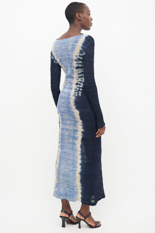 Altuzarra Navy 
Cream Tie Dye Philomena Dress