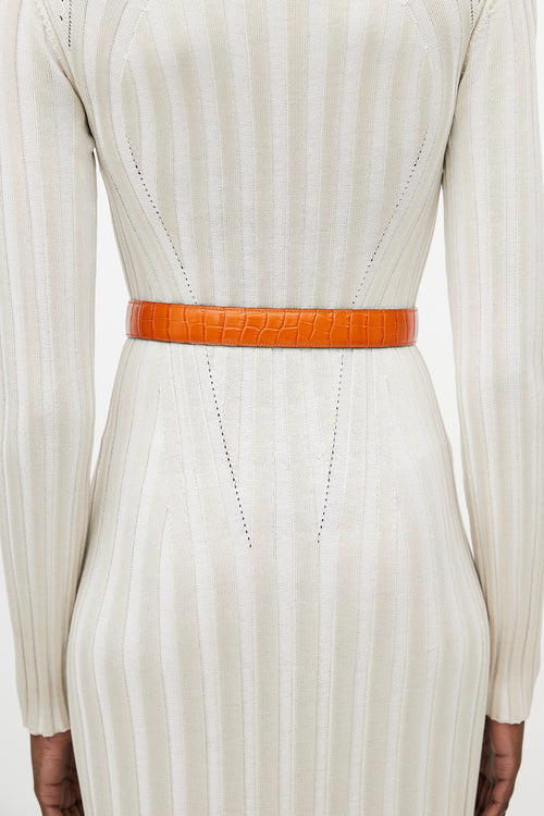 Altuzarra Orange Embossed Leather Belt