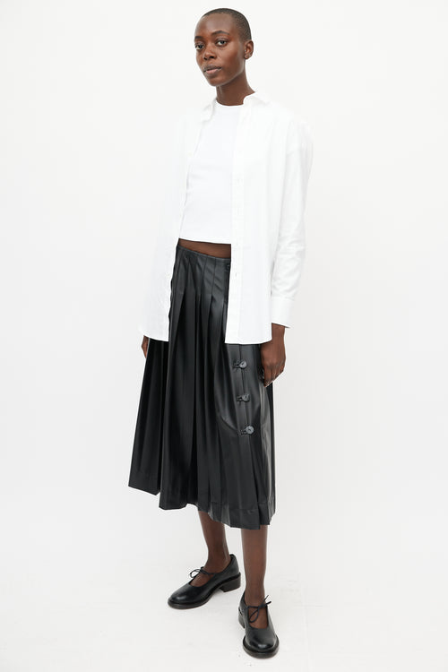 Altuzarra Black Faux Leather Pleated Skirt