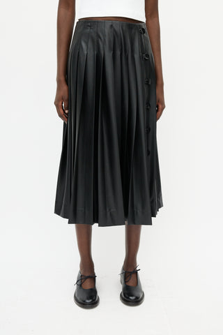 Altuzarra Black Faux Leather Pleated Skirt