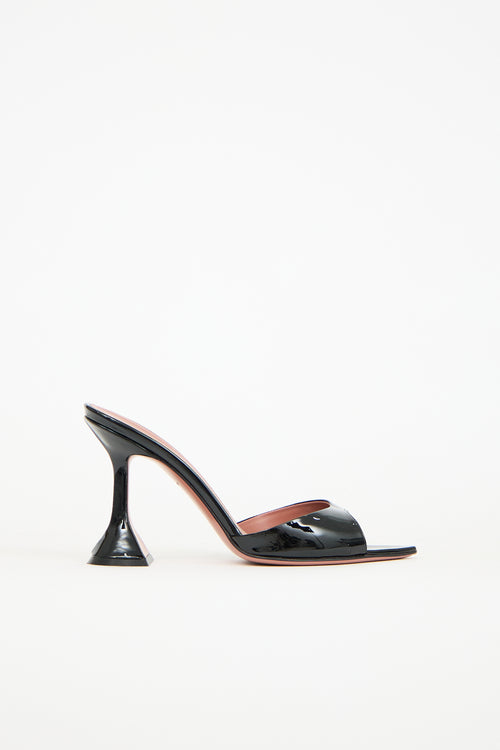 Amina Muaddi Black Patent Caroline Mule