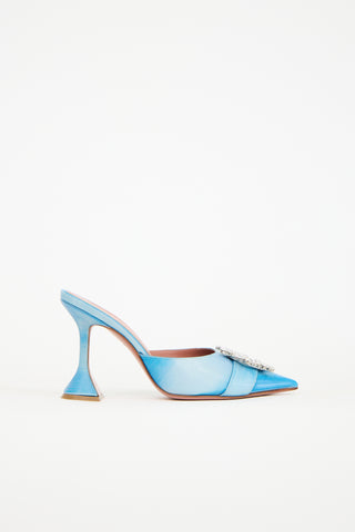 Amina Muaddi Blue Begum Embellished Mule