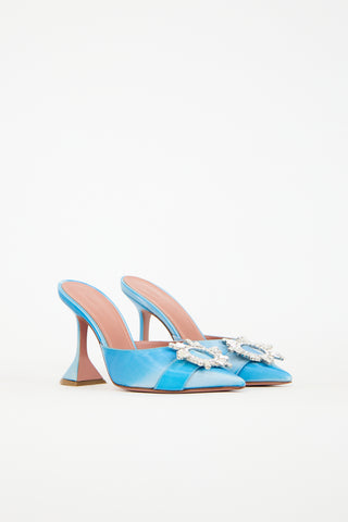 Amina Muaddi Blue Begum Embellished Mule