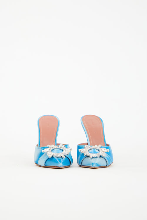 Amina Muaddi Blue Begum Embellished Mule