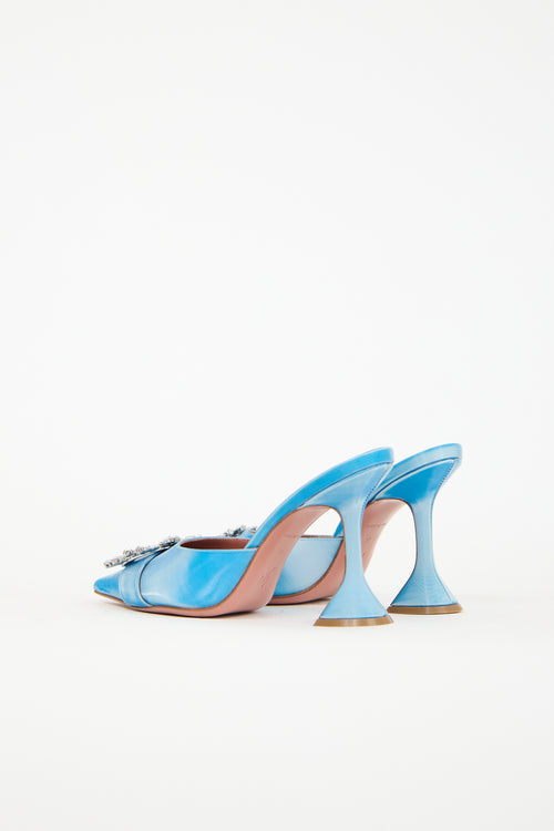 Amina Muaddi Blue Begum Embellished Mule