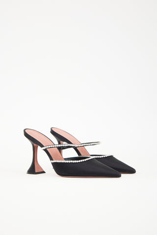 Amina Muaddi Satin Gilda 95 Mule