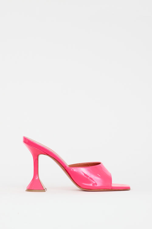 Amina Muaddi Pink Lupita Patent Sandal