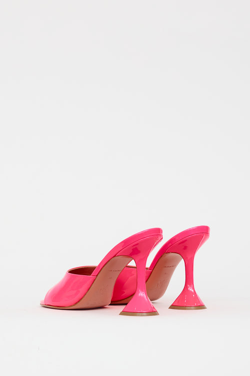 Amina Muaddi Pink Lupita Patent Sandal