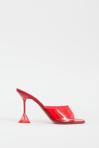 Amina Muaddi Red Transparent Lupita Sandal