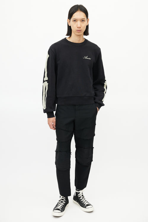 Amiri Black 
Cream Bones Sweatshirt