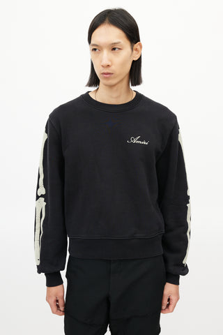 Amiri Black 
Cream Bones Sweatshirt