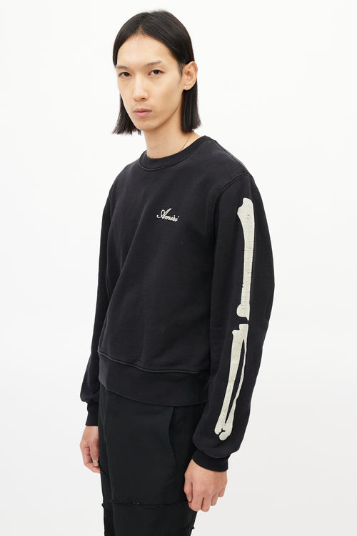 Amiri Black 
Cream Bones Sweatshirt