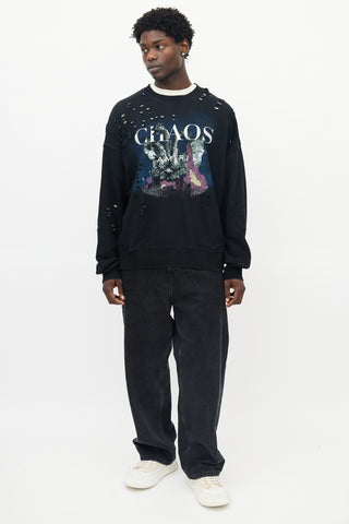 Amiri Black 
Multicolour Chaos Distressed Sweatshirt