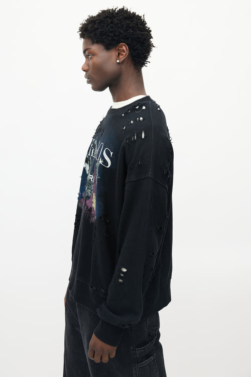 Amiri Black 
Multicolour Chaos Distressed Sweatshirt