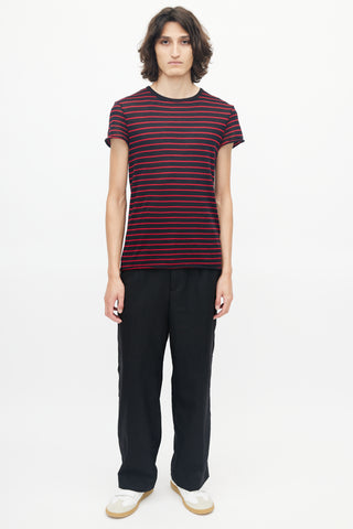 Amiri Black 
Red Striped Knit T-Shirt