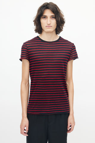 Amiri Black 
Red Striped Knit T-Shirt