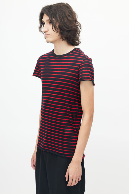 Amiri Black 
Red Striped Knit T-Shirt