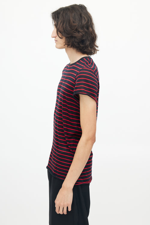 Amiri Black 
Red Striped Knit T-Shirt