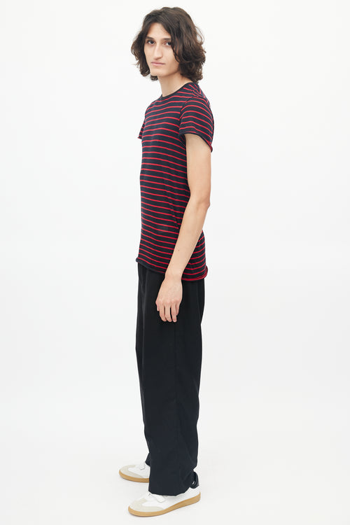 Amiri Black 
Red Striped Knit T-Shirt