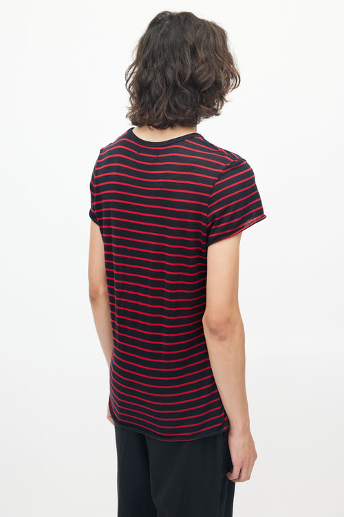 Amiri Black 
Red Striped Knit T-Shirt