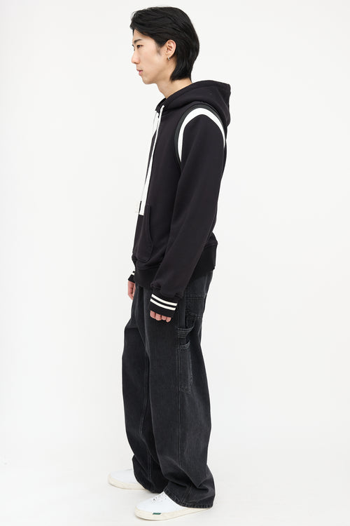 Amiri Leather Trim Hoodie