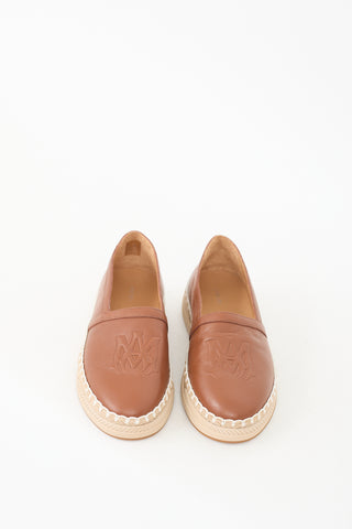 Amiri Brown Leather Logo Espadrille