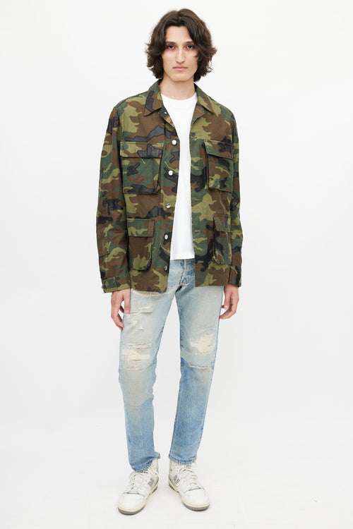 Amiri Green 
Multicolour Camo Utility Jacket